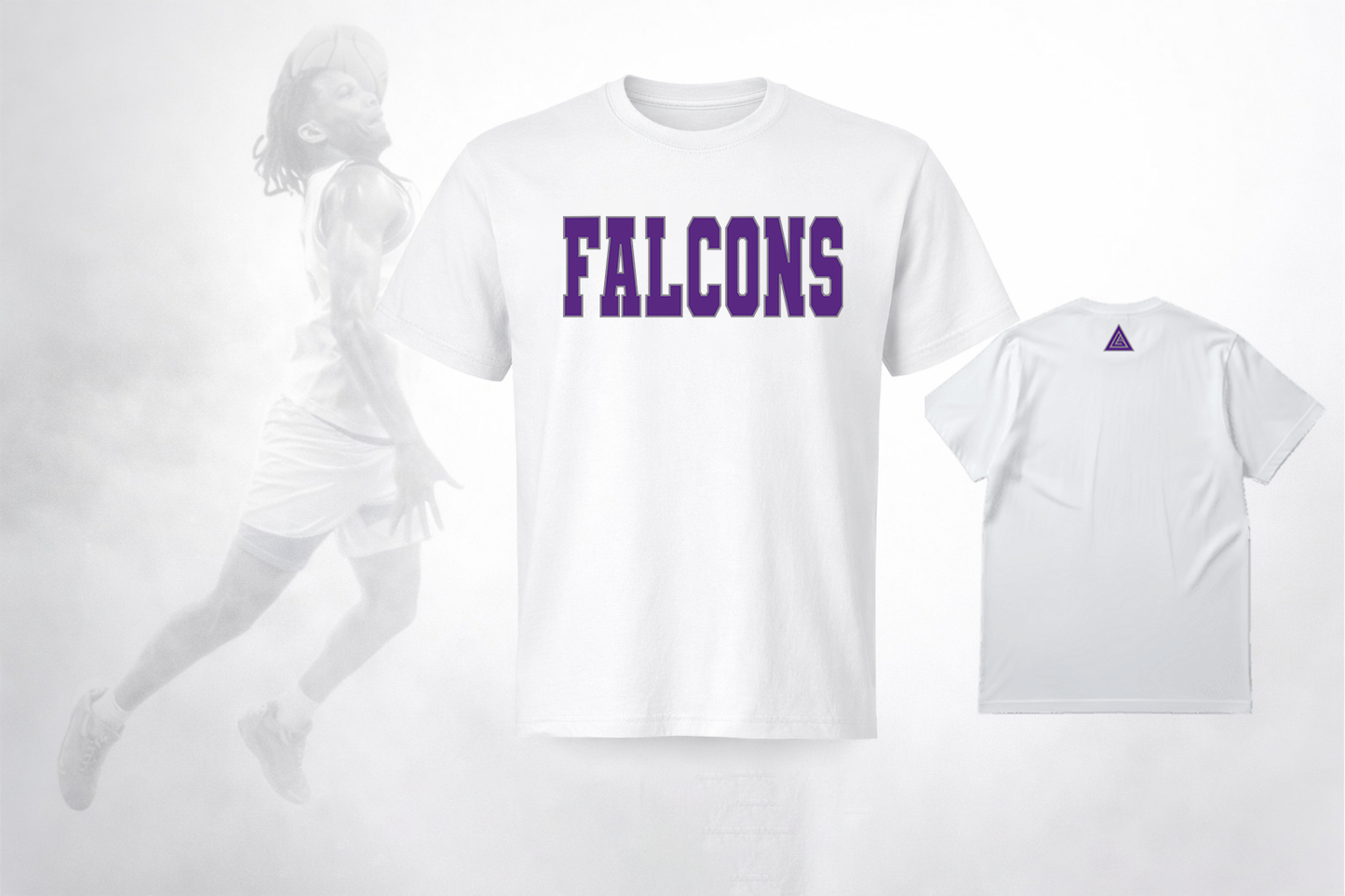 Falcons White Out Tee – Silver/Purple Drop