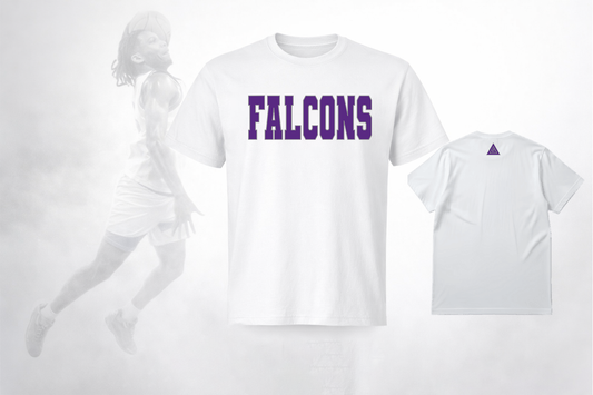 Falcons White Out Tee – Silver/Purple Drop